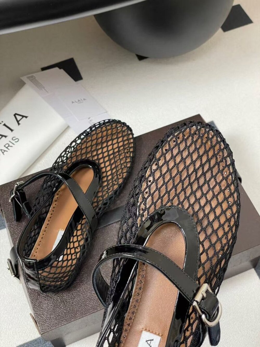 ALAIA French Ballet Flats: Stunningly Beautiful Openwork Fishnet Shoes 🔥 - Picture 8 of 8